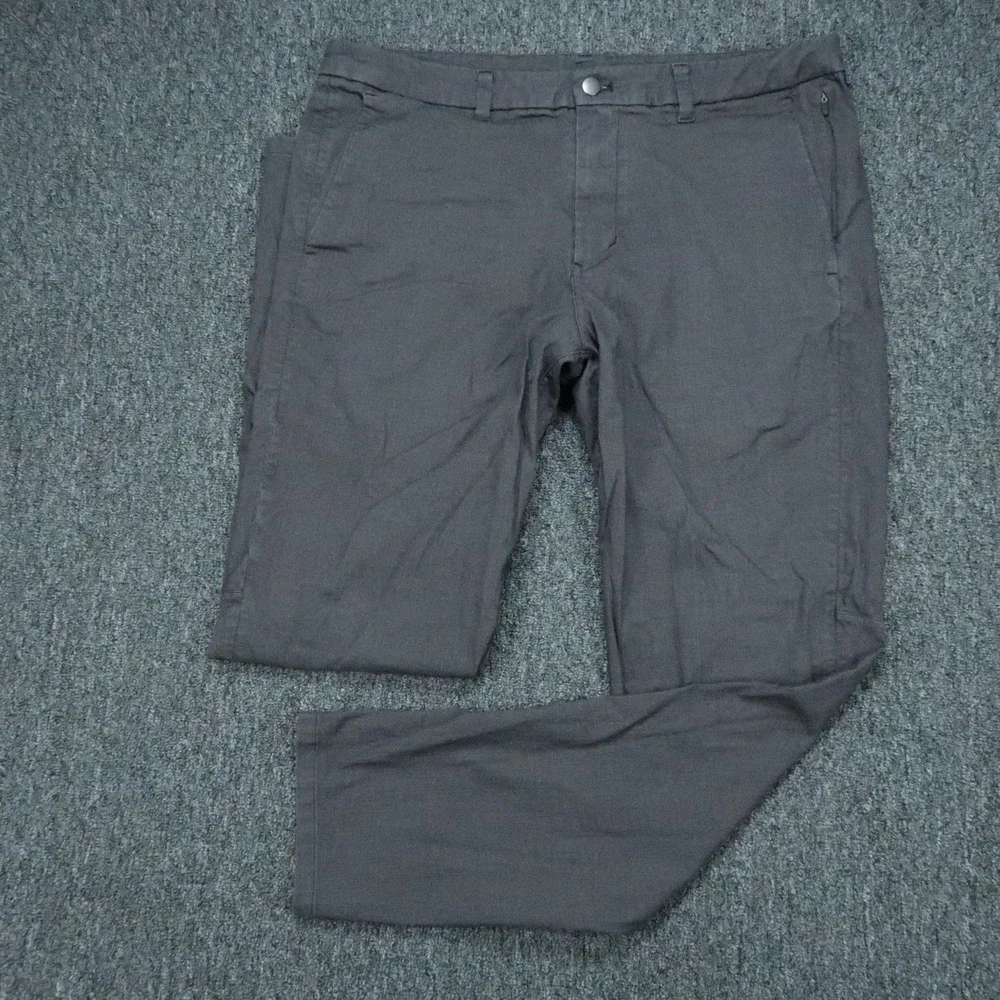 Lululemon Pants Mens 36x32 Gray Commission Slim Oxford Zip Pocket Straight